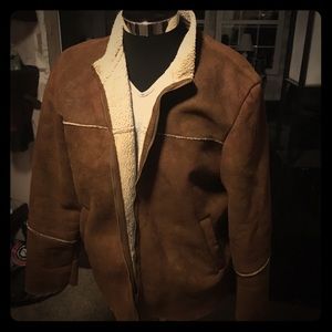 BKE XL men’s brown coat wool line